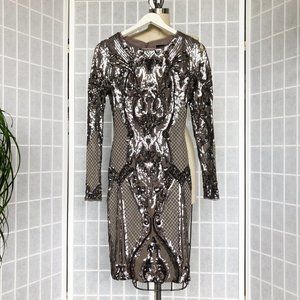 Aqua Sequin Balmain Style Dress